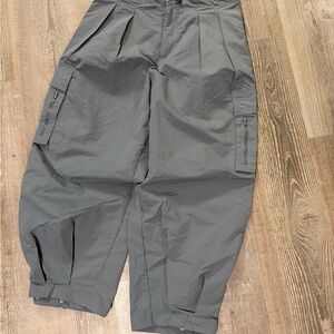 Zara Ladies Barrel Parachute Cargo Pants Gray